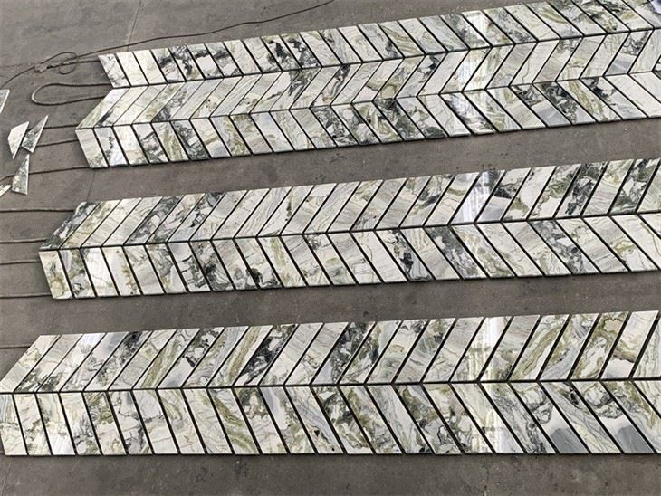 Marble Floor Tile Herringbone Pattern